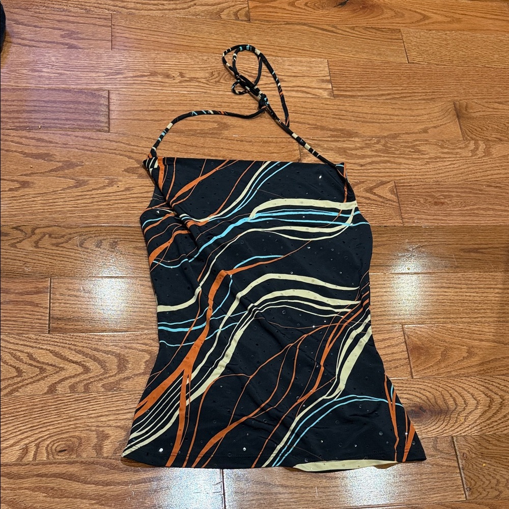 Stylish Black and Orange Women's Tank Top
